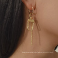 Lange einfache Kette Retro -Ohrringe, Streetstyle Geometrische Schlüsselbund Das Quasten Ohrringe Frauen